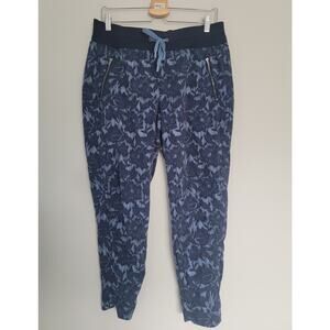 Athleta Trekki North Jogger Pants Floral Womens 12 Pull On Blue